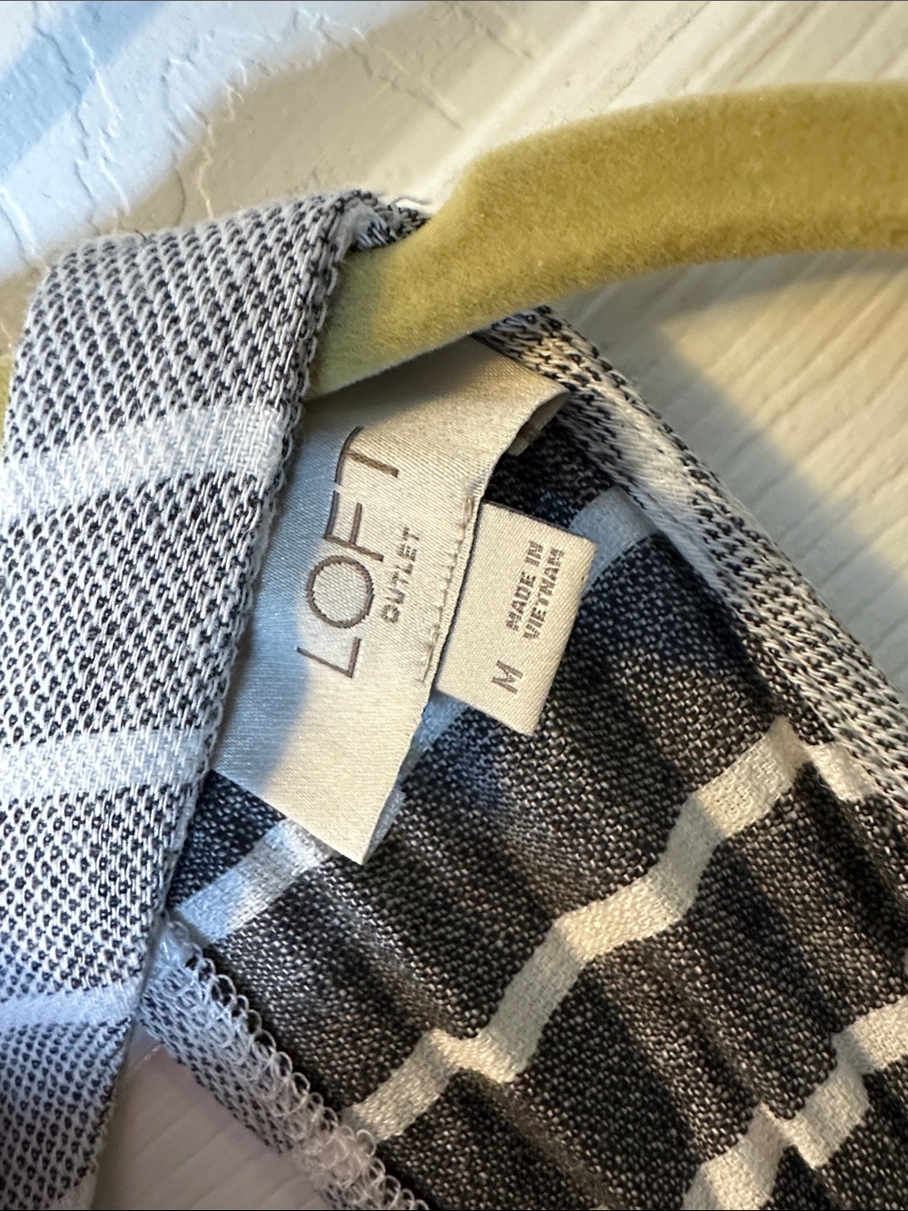 LOFT Gray and White Striped Knit Top